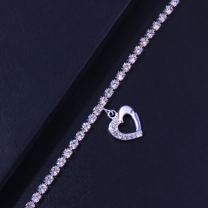 Cavigliera cuore strass da spiaggia