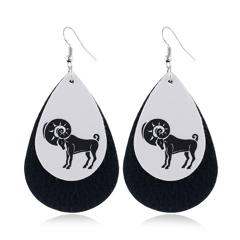 Orecchini zodiaco in pelle