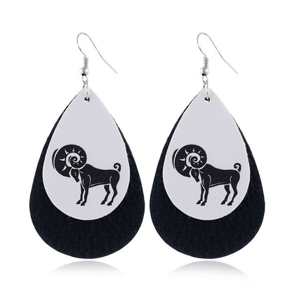 Orecchini zodiaco in pelle