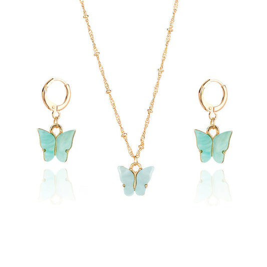 Orecchini e collana farfalla