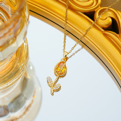 Collana tulipano zircone