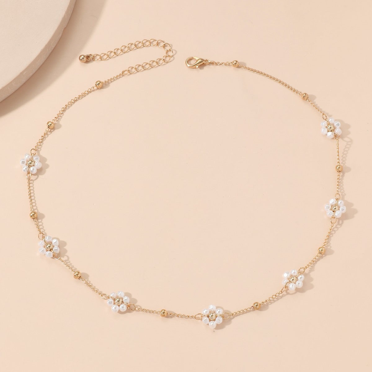 Collana perline fiori