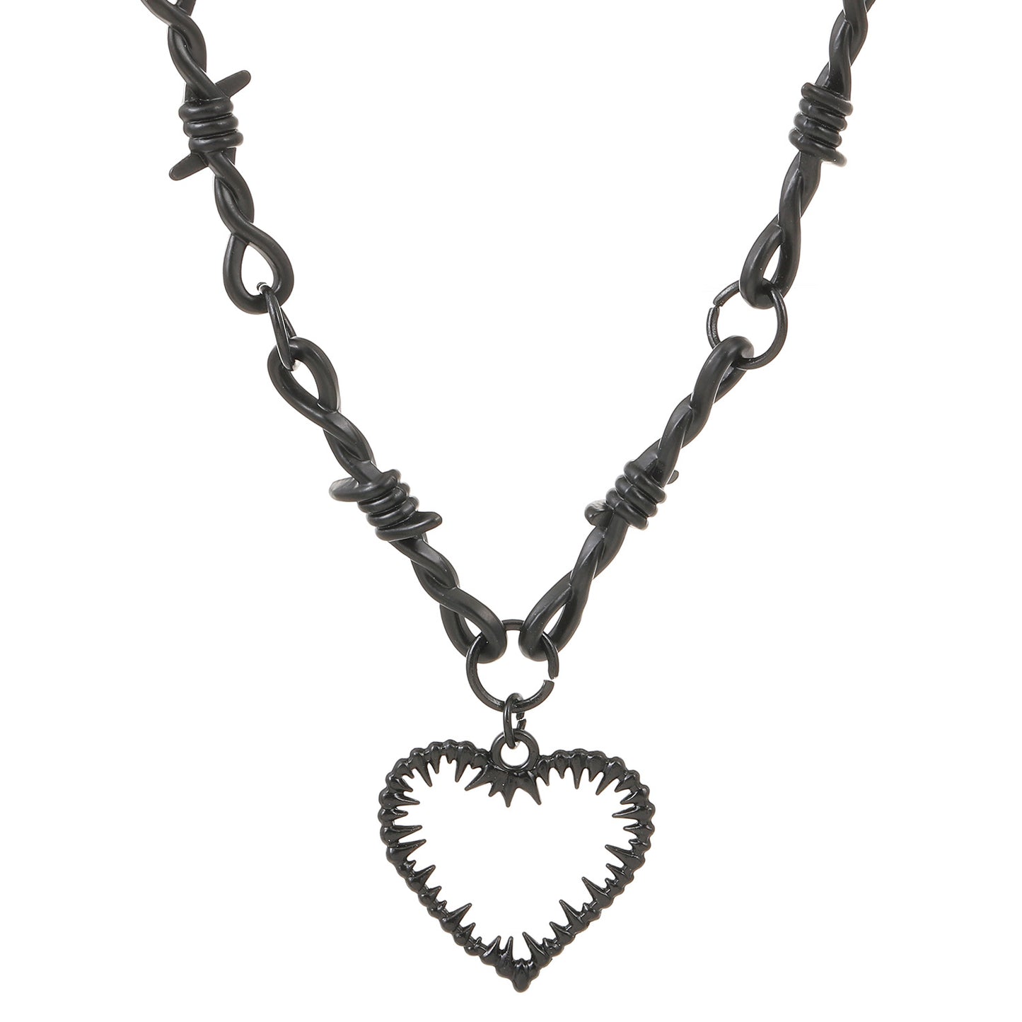 Collana cuore gotico con spine
