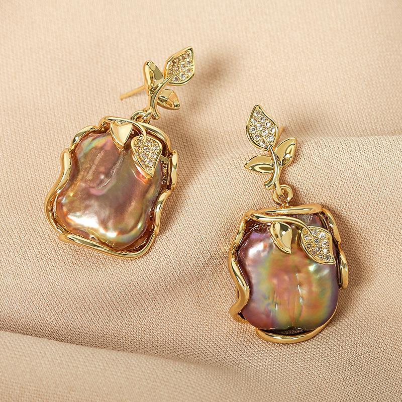 Collana perle barocche viola