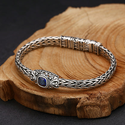 Braccialetto Argento Zircone Blu