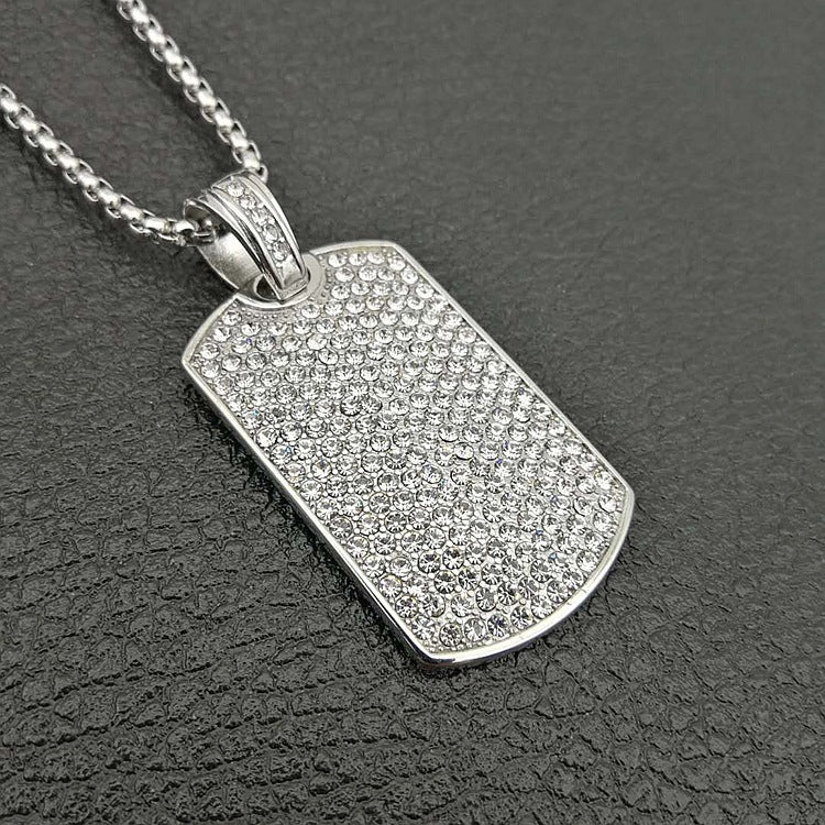 Ciondolo placcato oro strass