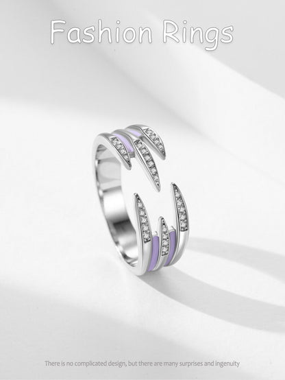 Anello argento smaltato aperto