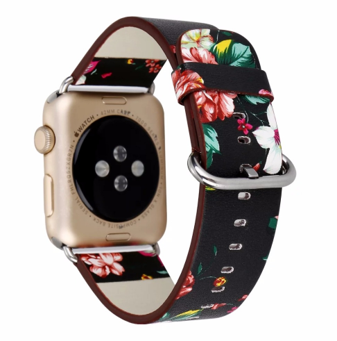 Orologio con cinturino pelle floreale