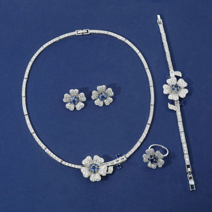 Collana fiore con zirconi