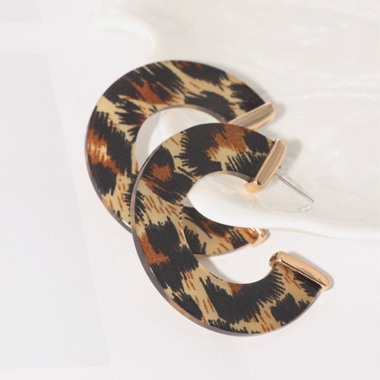 Orecchini a C leopardata