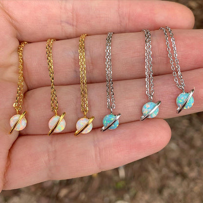 Collana opale pendente pianeta