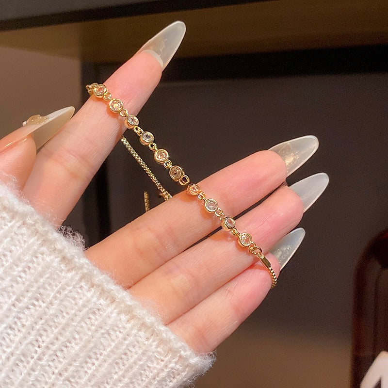 Bracciale zirconi regolabile francese retrò