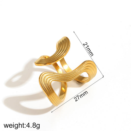 Anello titanio geometrico da donna