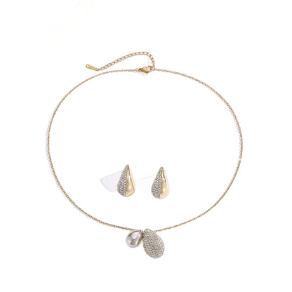 Set Collana Orecchini Goccia Diamante