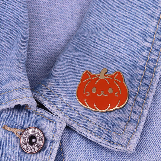 Spilla gatto zucca Halloween