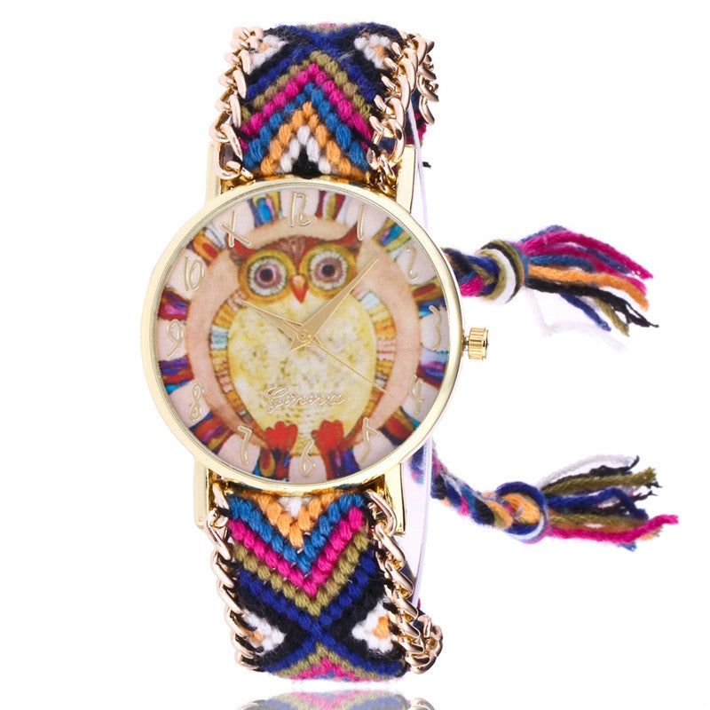 Orologio bracciale donna treccia etnica