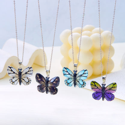 Collana farfalla retrò multicolore