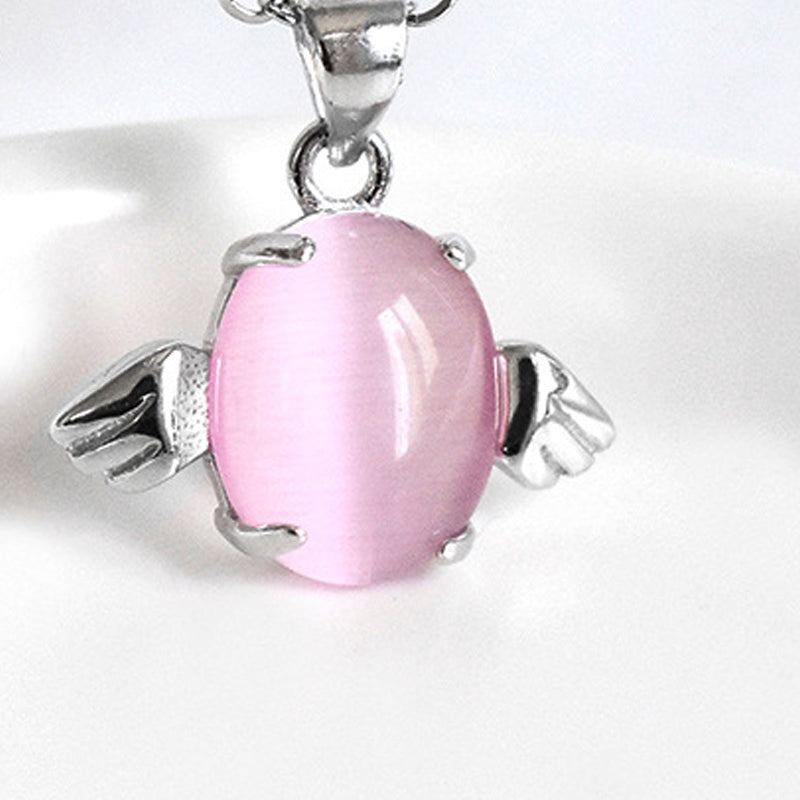 Collana pendente angelo opale
