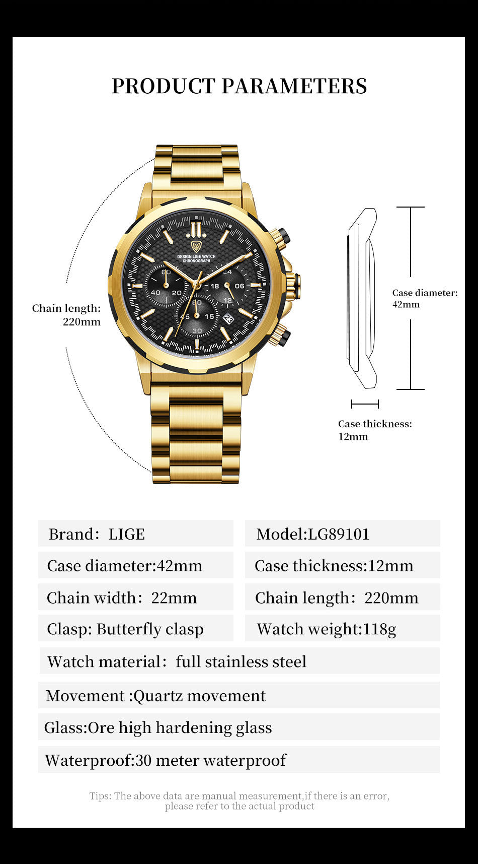 Orologio multifunzione in acciaio