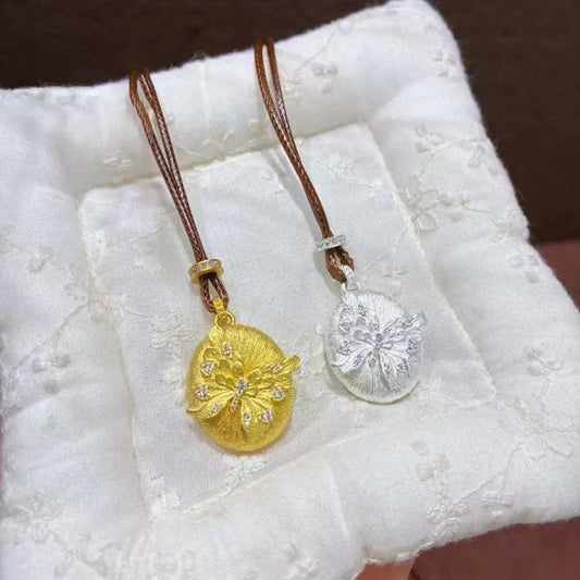 Collana peonia argento