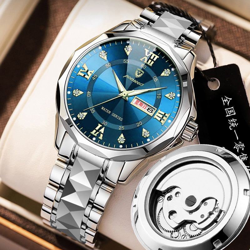 Orologio meccanico scheletrato da uomo fondo trasparente