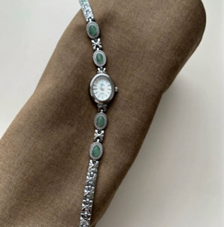 Orologio giada verde da donna al quarzo