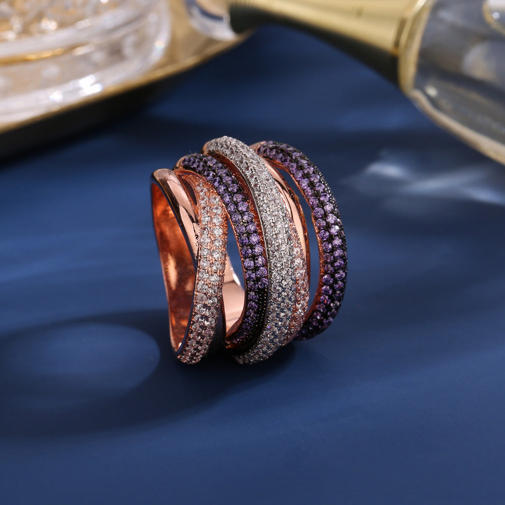 Anello croce brillanti