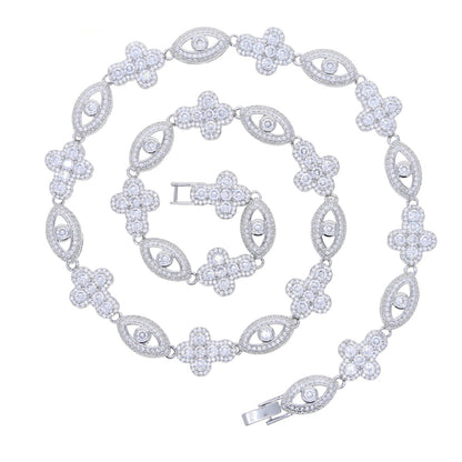 Set collana con croce e occhio
