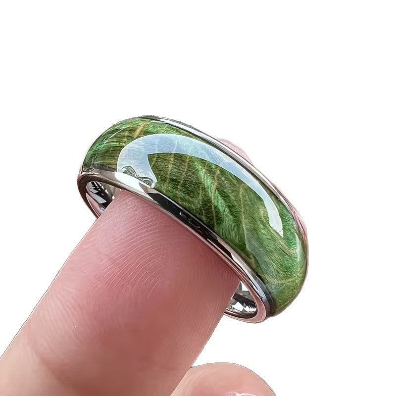 Anello Effetto Legno Verde