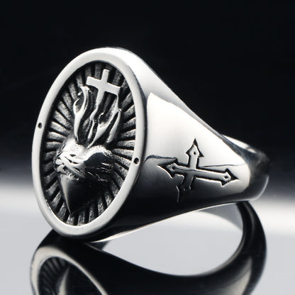 Anello croce e cuore