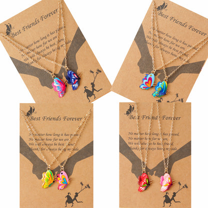 Collana farfalla colorata goccia olio