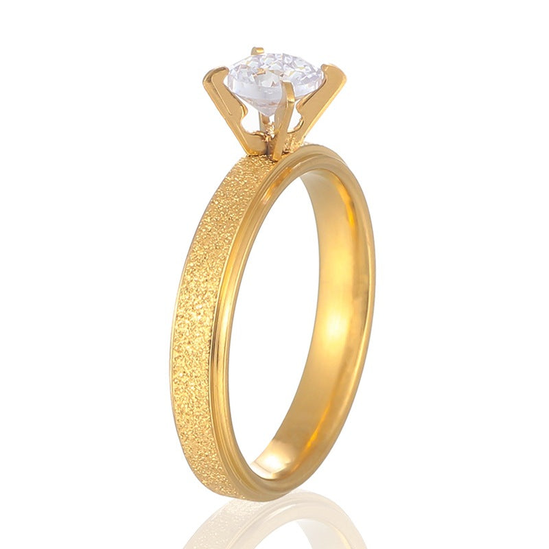 Anello zirconi titanio opaco