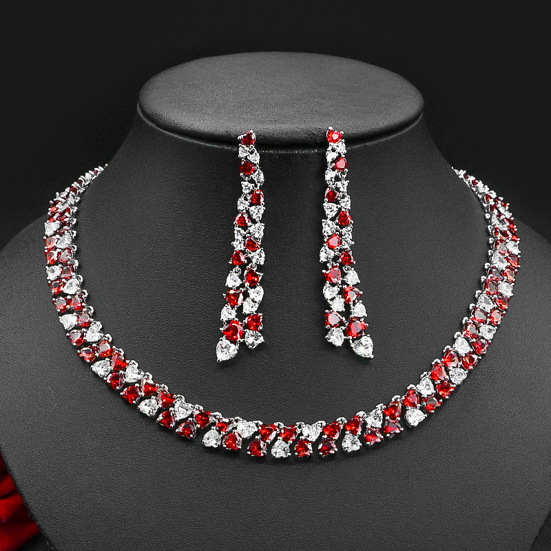 Set catena clavicolare e orecchini zircone