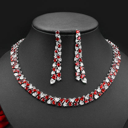 Set catena clavicolare e orecchini zircone