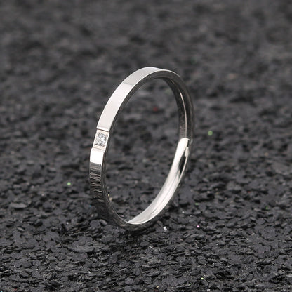 Anello zircone acciaio