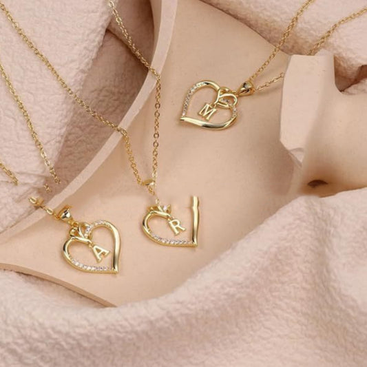 Collana cuore con lettere argento
