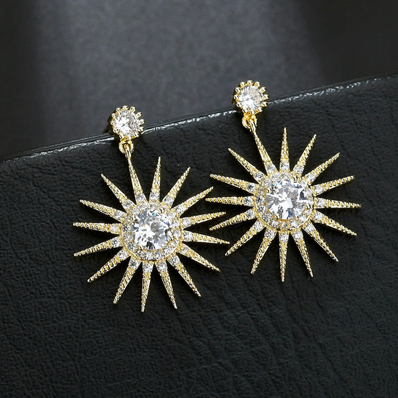 Orecchini girasole zircone incastonato