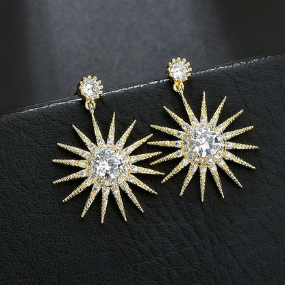 Orecchini girasole zircone incastonato