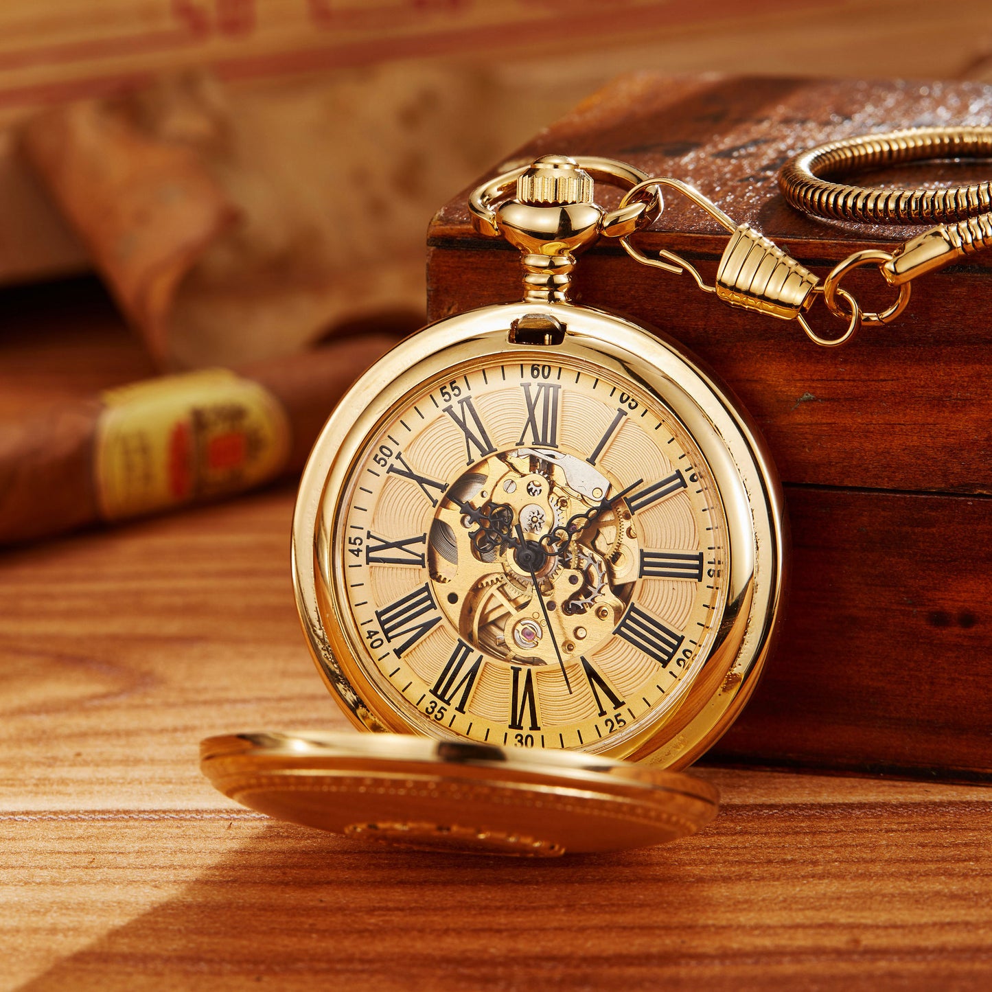 Orologio da tasca, coperchio inciso