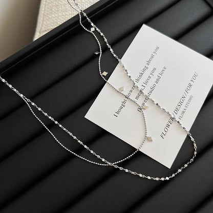 Collana doppio strato paillettes diamante