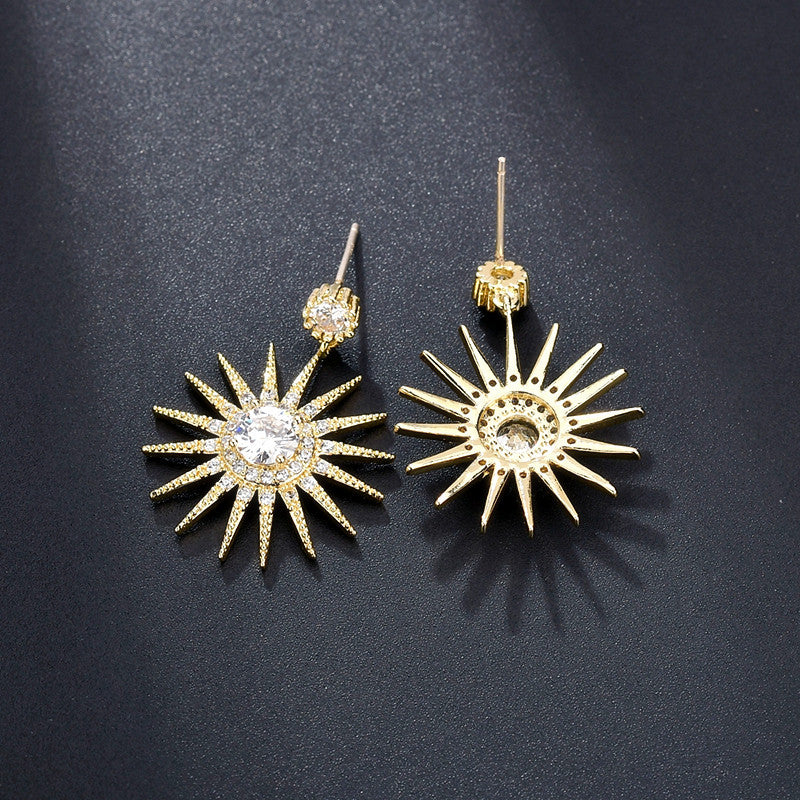 Orecchini girasole zircone incastonato