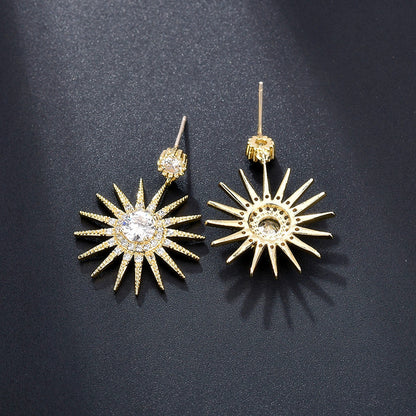 Orecchini girasole zircone incastonato