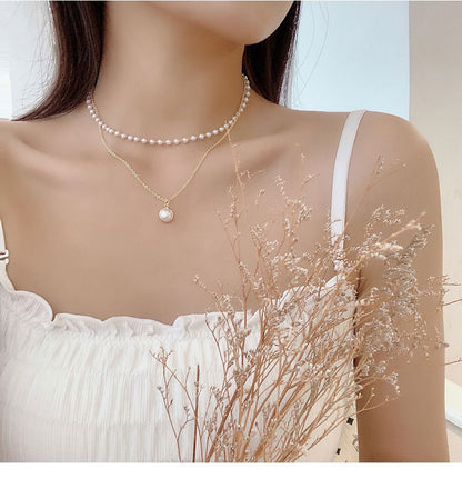 Collana doppia perla stratificata