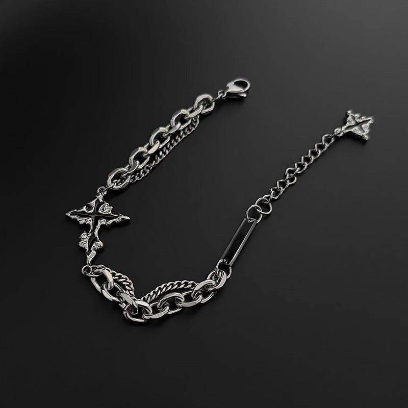 Collana croce scura titanio
