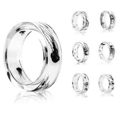Anello resina paesaggio bianco e nero