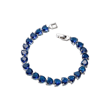 Bracciale Zirconi Cuore Blu