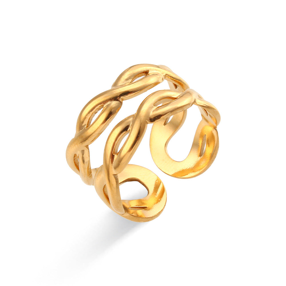 Anello traforato intrecciato