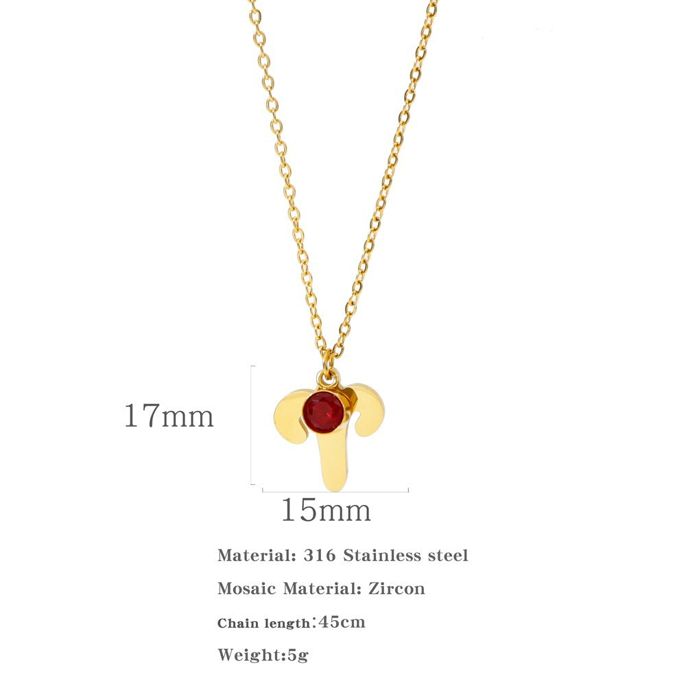 Collana zircone in acciaio inox