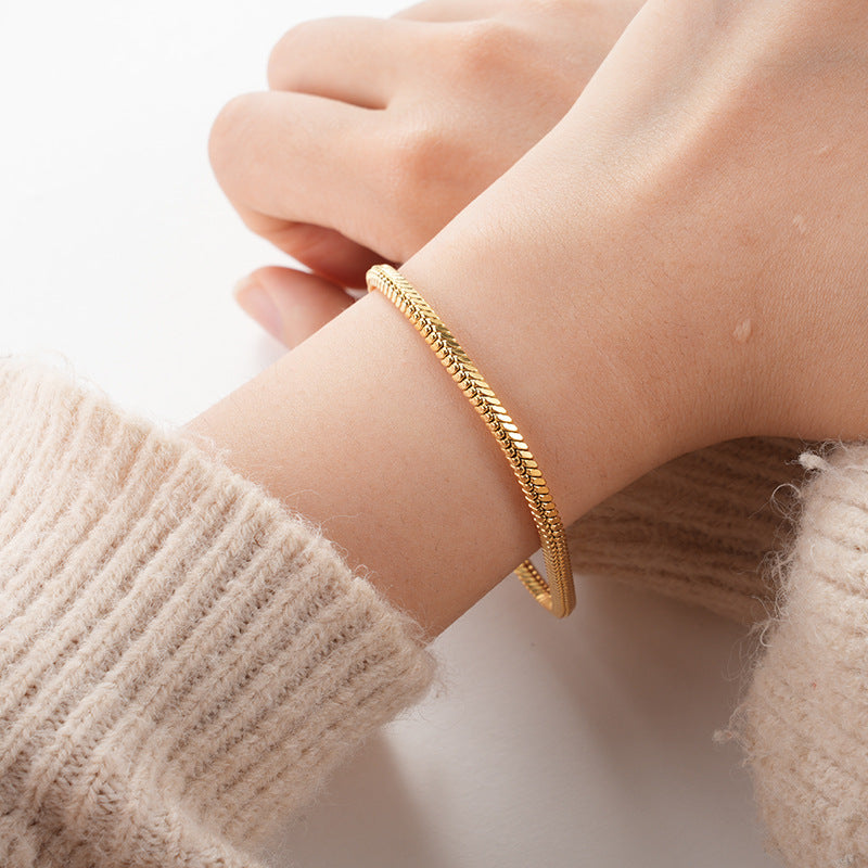 Bracciale catena serpente in acciaio
