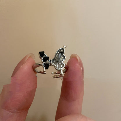 Anello farfalla smaltato retrò